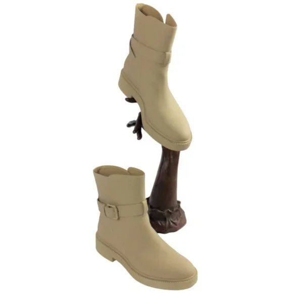 Vince Kaelyn Water Resistant Dune Beige Chunky Heel Moto Combat Boot, Size 8.5 - Picture 6 of 9